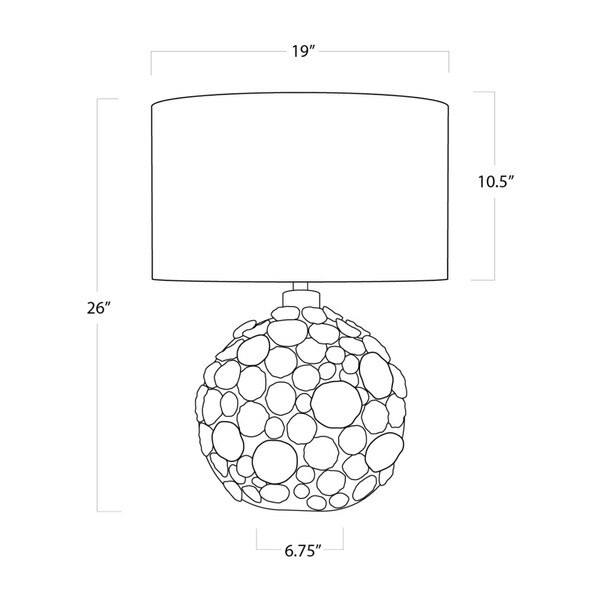 Lucia Ceramic Table Lamp (White) - Open Box Line Drawing